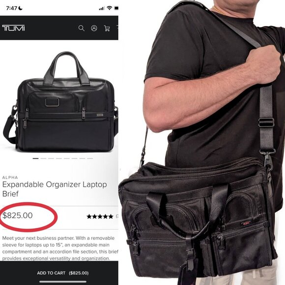 TUMI Extendable Rip-Stop Tactical Travel Laptop Briefcase - Picture 3 of 16